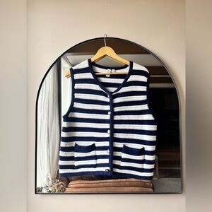 JOIE | old money striped sleeveless vest | size xl